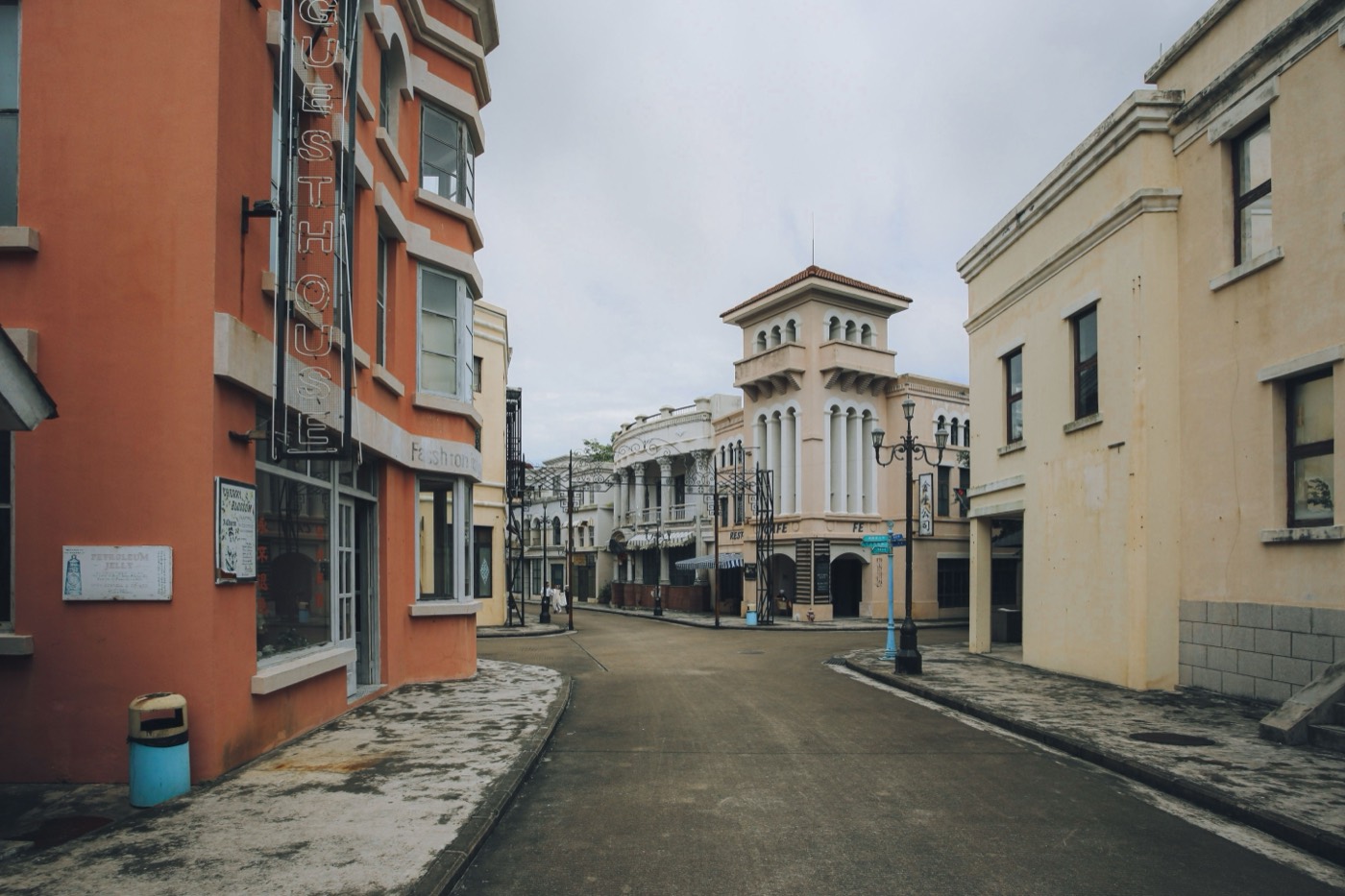 A colorful colonial street in Roseau, Dominica