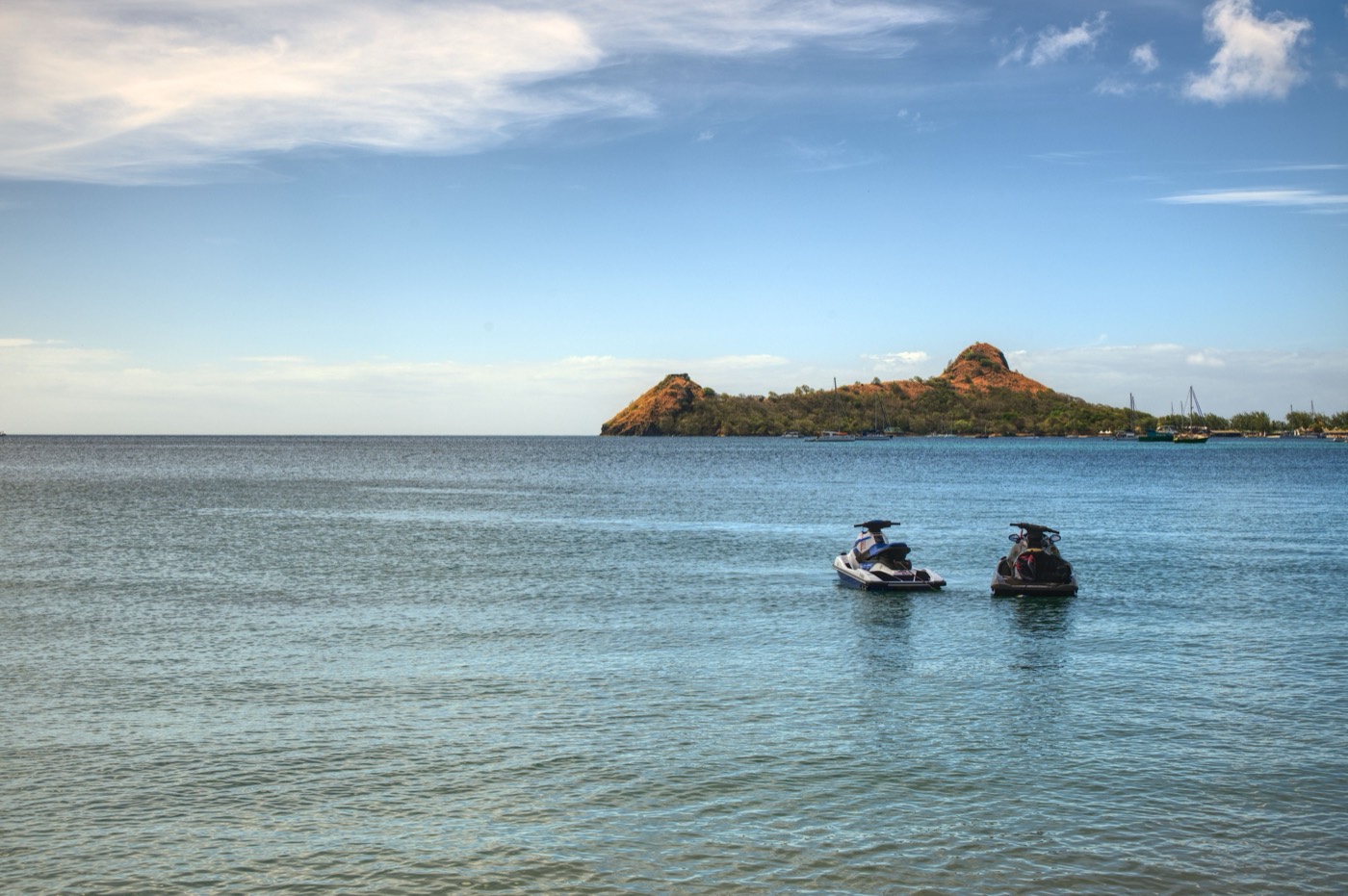 Calm Caribbean water off the north coast of St Lucia
