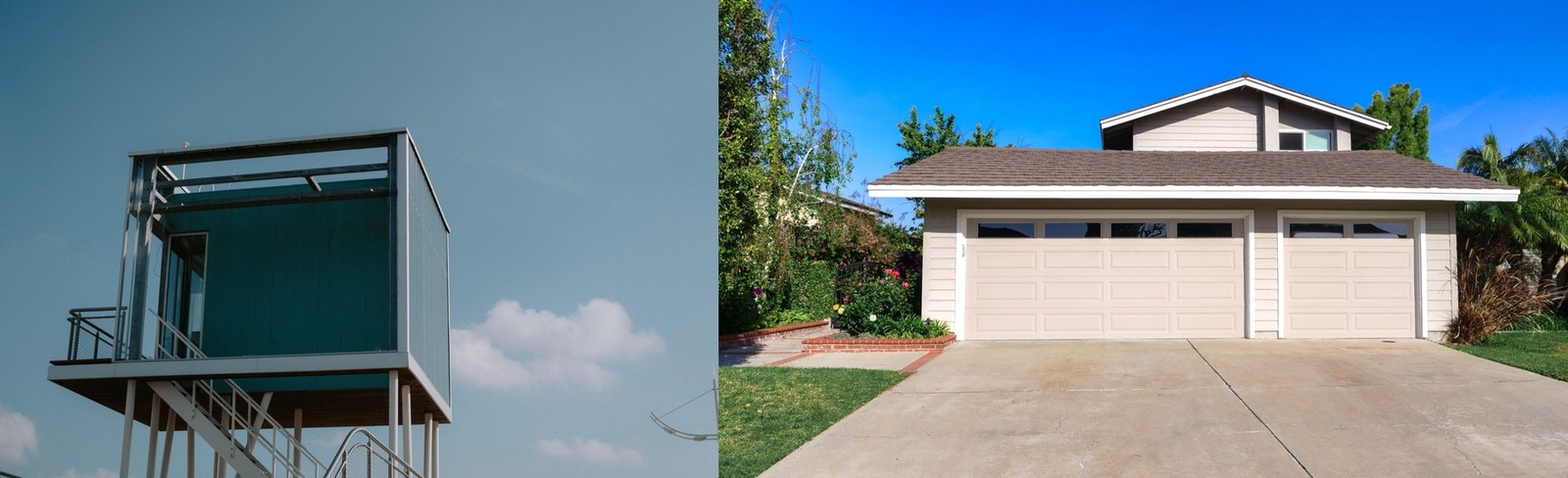A modular home beside a manufactured home